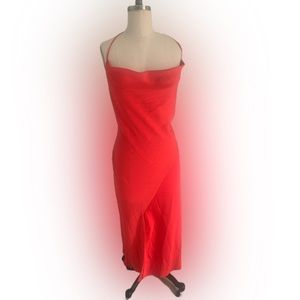 Cushnie x Target NWT Soft Dramatic cowl neck red slip halter dress. Size 8